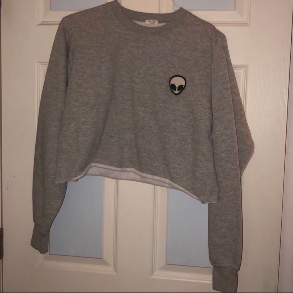 Brandy Melville Alien Patch Crop Crewneck